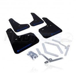 Rally Armor Urethane Front / Rear Mud Flaps Kit for the Ford Focus RS / ST (Set of 4) Black w/ Blue Logo